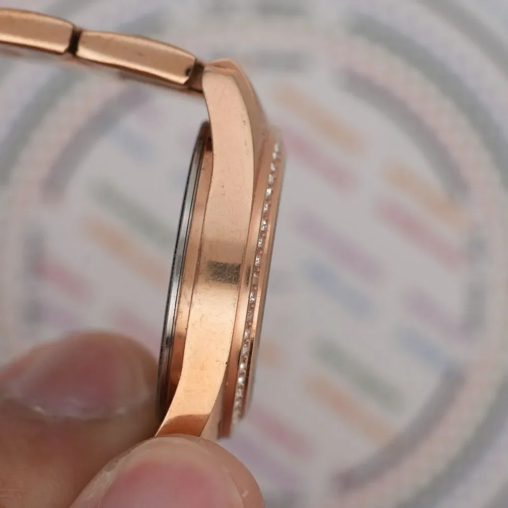 Kenneth Cole KC4791 Rose Gold Crystal Bezel Watch 28mm New Battery